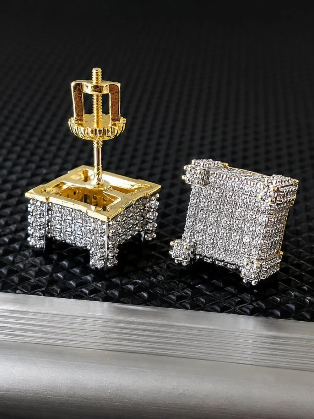 Large Screwback Cube Earrings